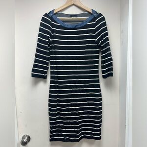 Nautical Preppy Tommy Hilfiger Navy and White Striped Dress